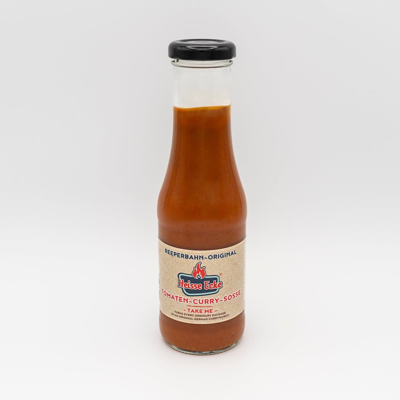 Heisse Ecke Tomaten-Curry-Sosse Flasche